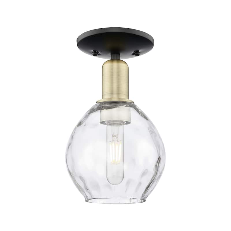 Innovations Lighting 716-1C-10-6 Waverly Semi-Flush Waverly 6" Wide - Black Antique Brass / Clear