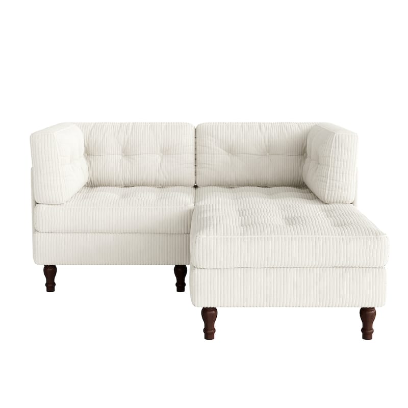 Oversized Sofa Corduroy Tufted Modular Sectional Set