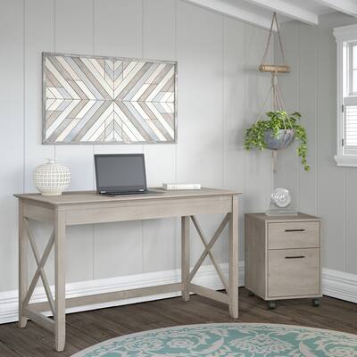 Key West 48W Writing Desk with Mobile File Cabinet by Bush Furniture