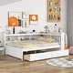 preview thumbnail 20 of 24, Modern Bed Frames with L-shaped Bookcases and Drawers