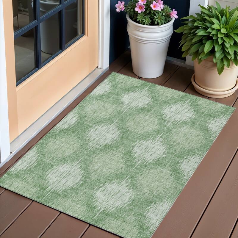 HomeRoots Ikat Transitional Rectangle Outdoor Rug - 3' x 5'