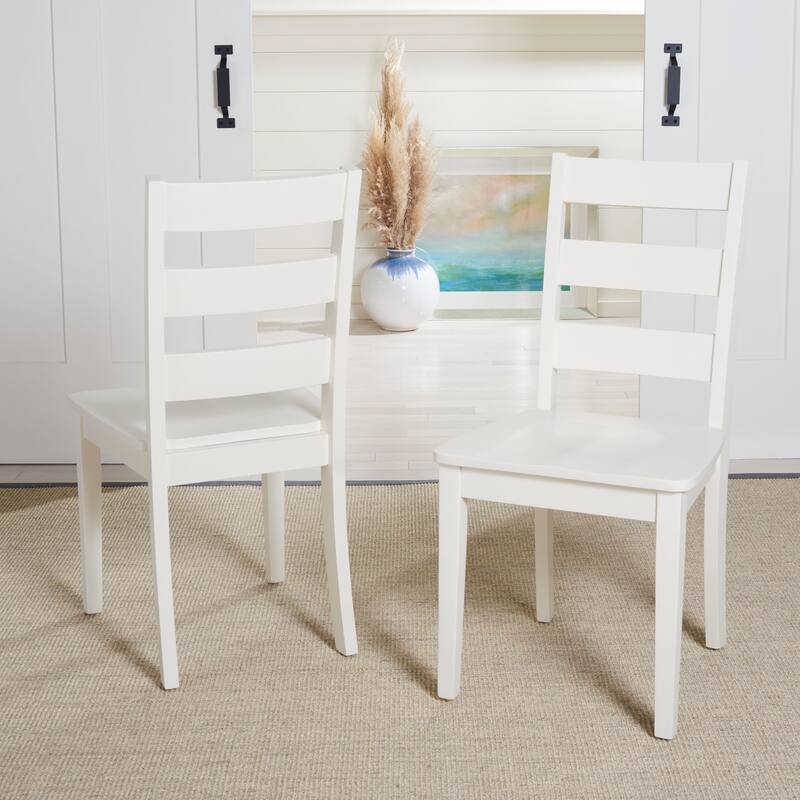 SAFAVIEH Idabelle Farmhouse Ladder Back Dining Chair - 18.4" W x 19.9" L x 37" H - 18Wx20Dx37H