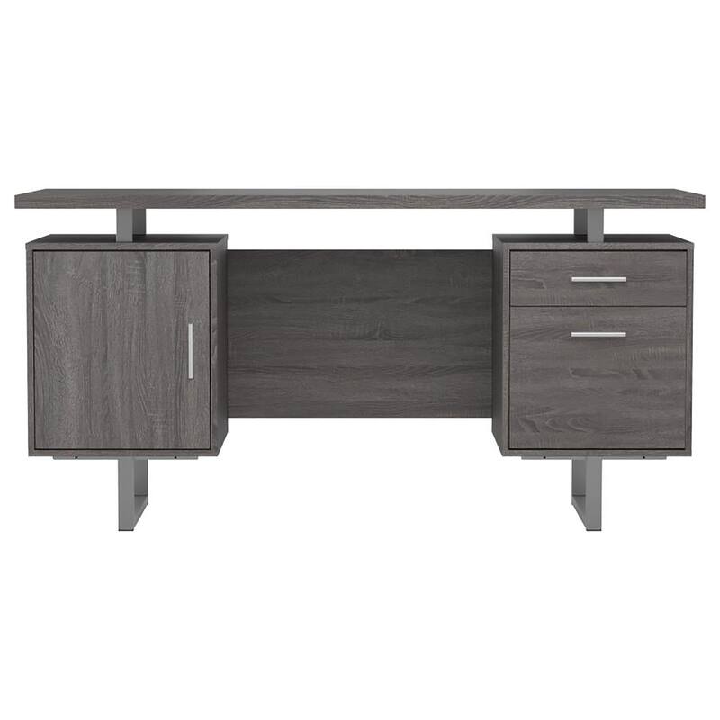 GDFStudio - Marcus Floating Top Modern Office Desk with Storage and Sleek Contemporary Style