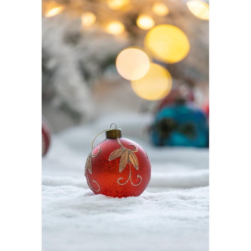 D3" Christmas Ball Ornaments, Glass Decorative Hanging Ball Christmas Tree Ornaments for Holiday Party, Set of 12