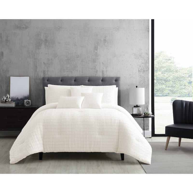 Riverbrook Home Kasuga 6 Piece 100 Percent Cotton Comforter Set - White - King