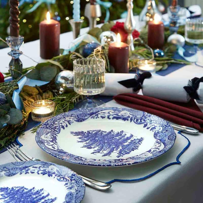 Spode Blue Italian Christmas Tree Plate - 10.6-Inch