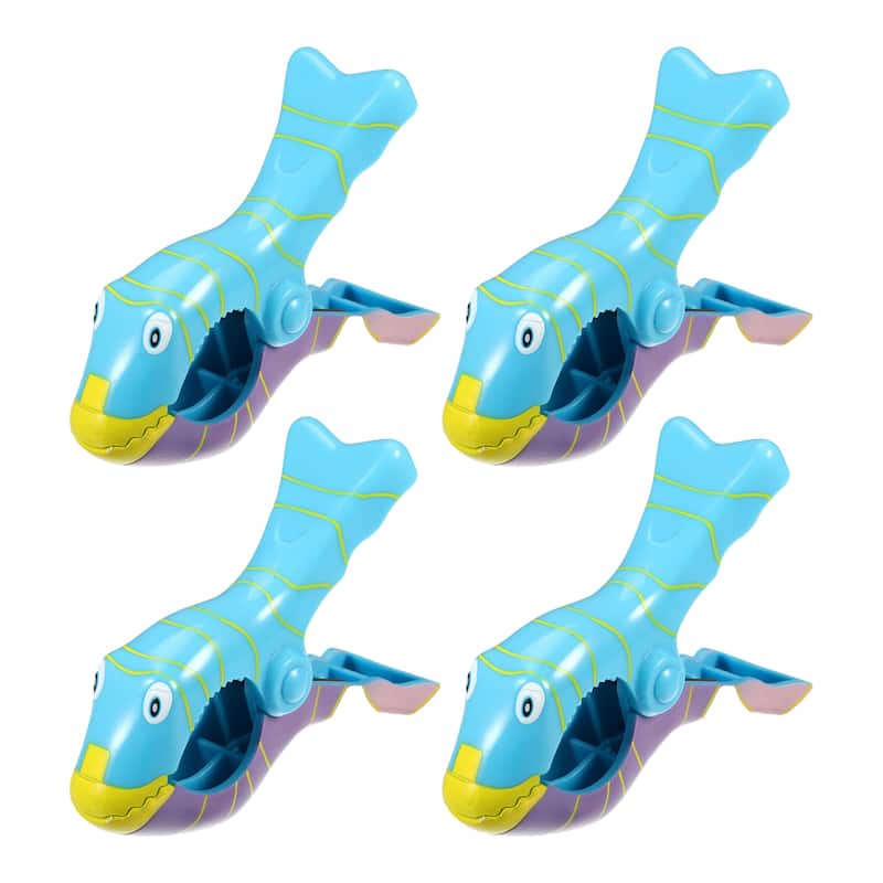 Clownfish ABS Clothespins for Clothes 4.53"x3.39"x1.50" Blue Purple 4 Pcs - Blue Purple