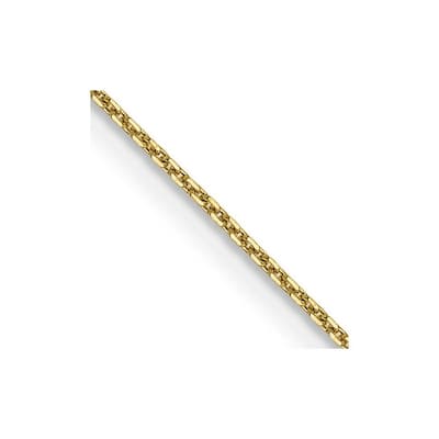 Curata 10k Yellow Gold .80mm Diamond Cut Cable Chain Necklace (Lobster)