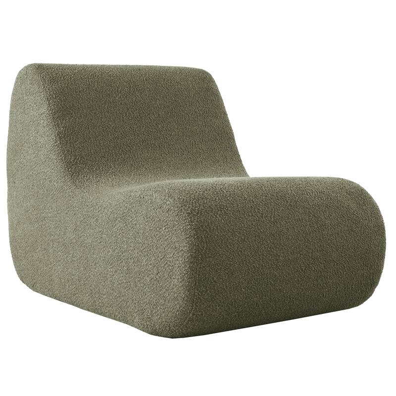Elegant Accent Chair with Ottoman,Stylish Curved Design and Minimalist Lines, High-Resilience Foam for Luxurious Seating