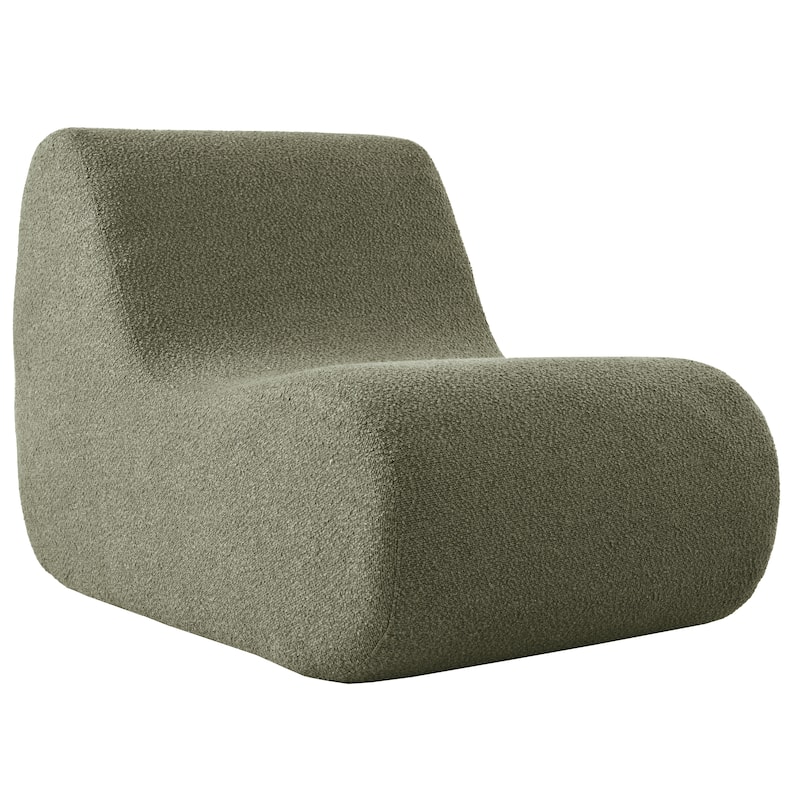 Upholstered Accent Chair with Ottoman, Ergonomic Curved Lounge Chair, 29" Wide Modern Recliner Chair, No Assembly Required