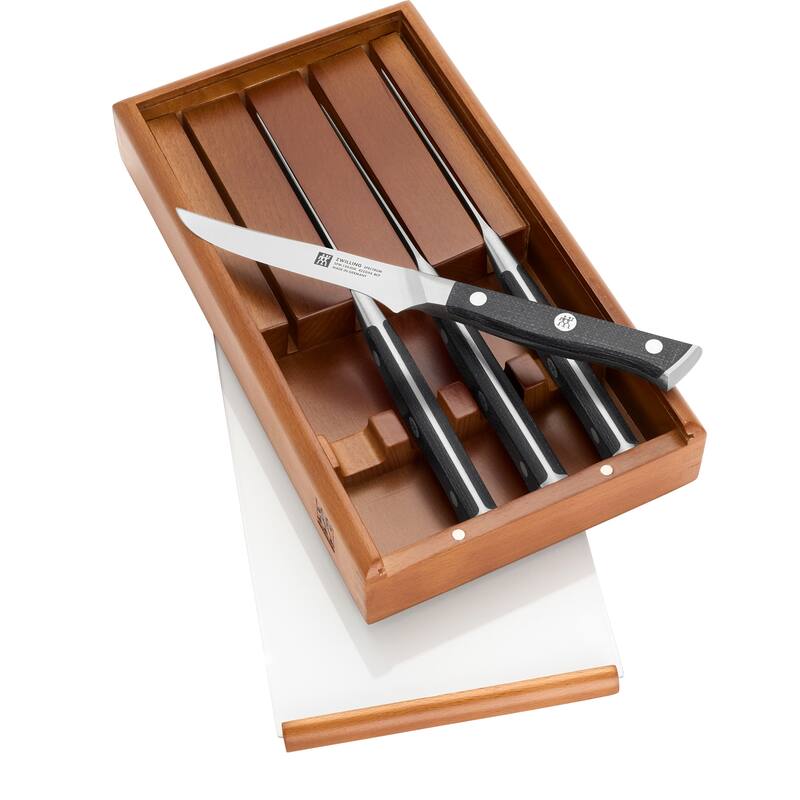 ZWILLING Spectrum 4-pc Steak Knife Set with Wood Presentation Box - Black