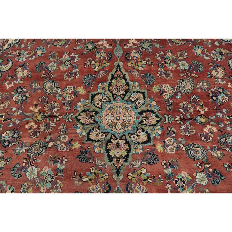 Hand Knotted Oriental 100% Wool Carpet Traditional Traditional Red Mahal Area Rug - 13' 10'' X 10' 6''