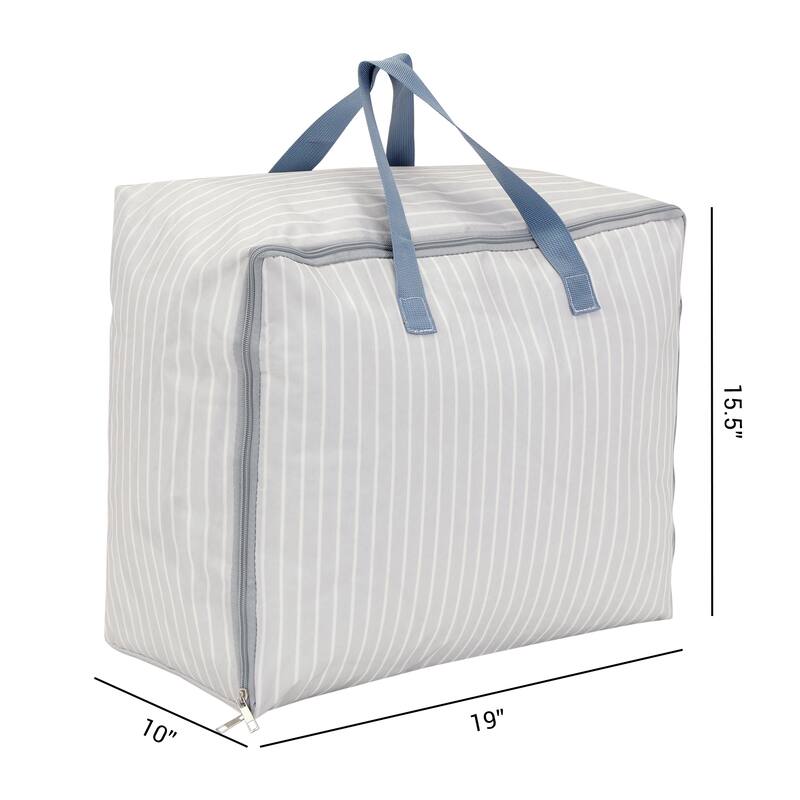 1 Pack Clothes Storage, Moving Bags for Organizing Bedroom, Clothing, Comforter, Closet Organizers and Storage with Handles - White - 19*10*15.5in