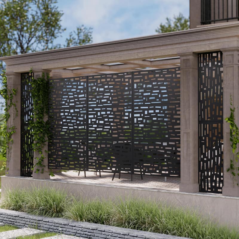 Outdoor Privacy Screen Metal Privacy Screen Panel Free Standing - 72*47