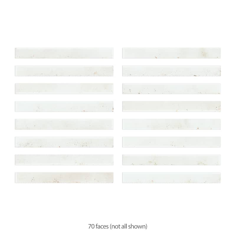 Merola Tile Scottsdale White 1-7/8" x 17-3/4" Porcelain Floor and Wall Tile