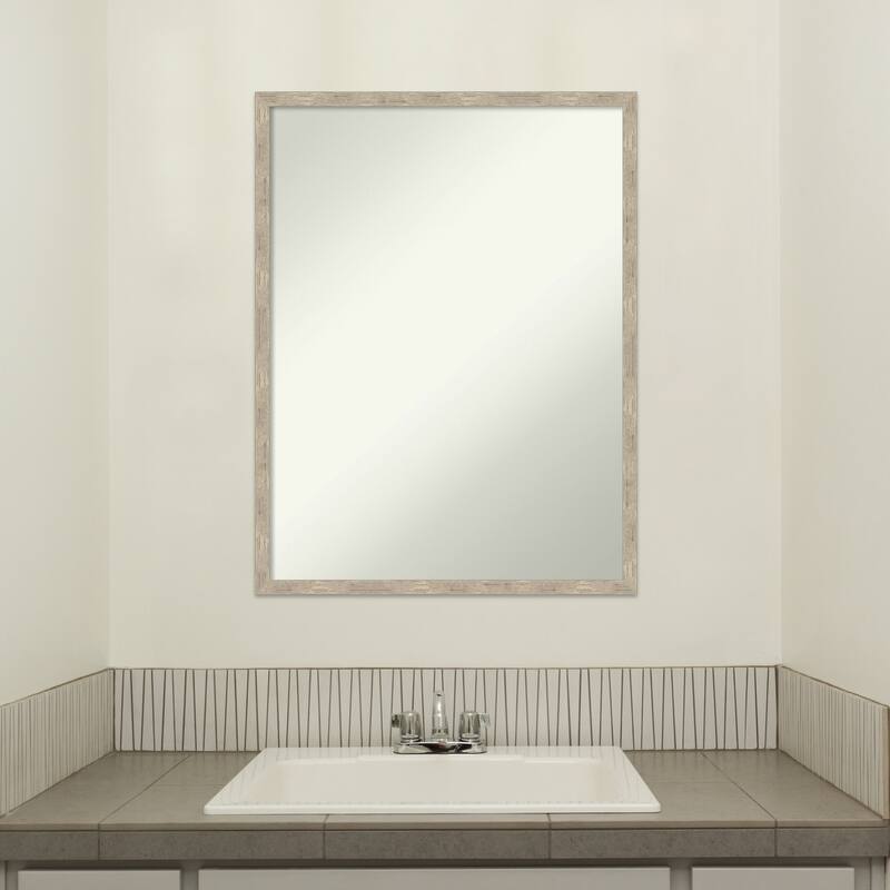 Imprint Non-Beveled Wood Framed Bathroom Vanity Wall Mirror