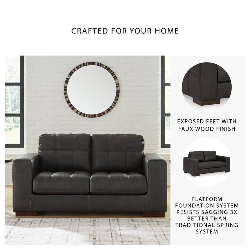 Signature Design by Ashley Luigi Thunder Loveseat - 70"W x 41"D x 35"H