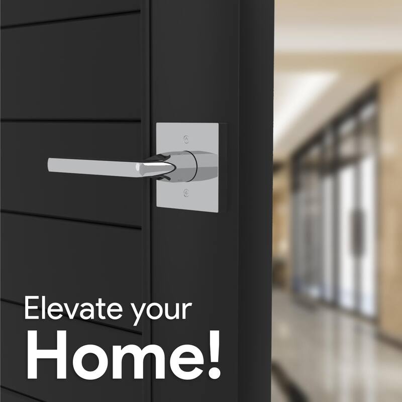 Mega Handles PRIME Reversible Dummy Interior Door Levers with Square Rosette for French Doors & Closets, Modern Stainless Steel