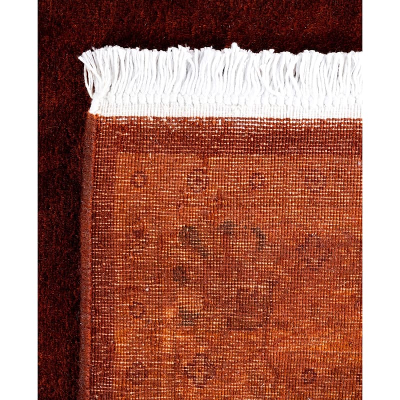 Overdyed One-of-a-Kind Hand-Knotted Area Rug - Orange - 3' 2" x 5' 1"