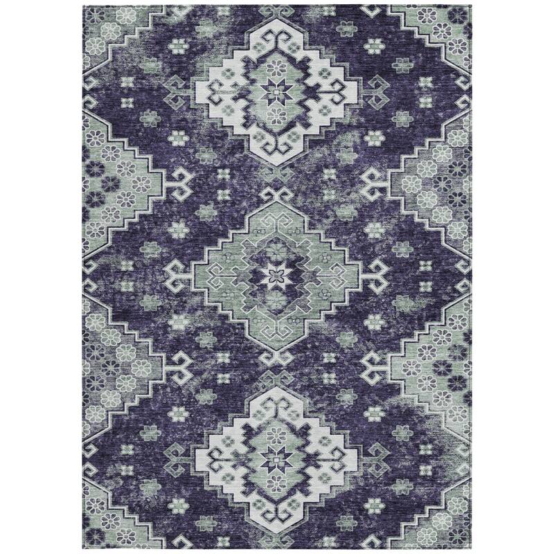 HomeRoots Medallion Traditional Rectangle Outdoor Rug