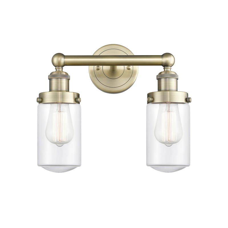 Innovations Lighting 616-2W-10-16 Dover Vanity Dover 2 Light 16" Wide - Antique Brass / Clear