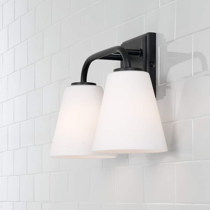 Brody 2-light Bath/ Vanity Fixture w/ Soft White Glass