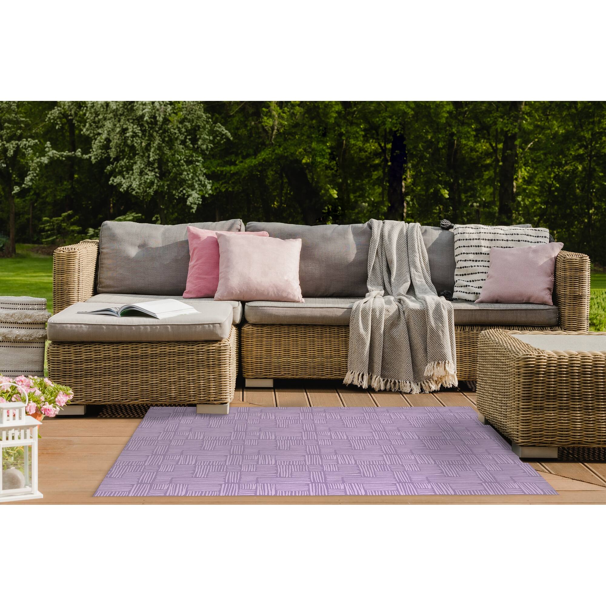 RAILS LAVENDER Outdoor Rug By Kavka Designs Bed Bath & Beyond 34349127