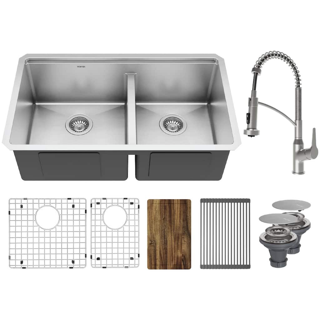 Karran USA WS-40-PK4 Elite Workstation 32" Undermount Double Basin