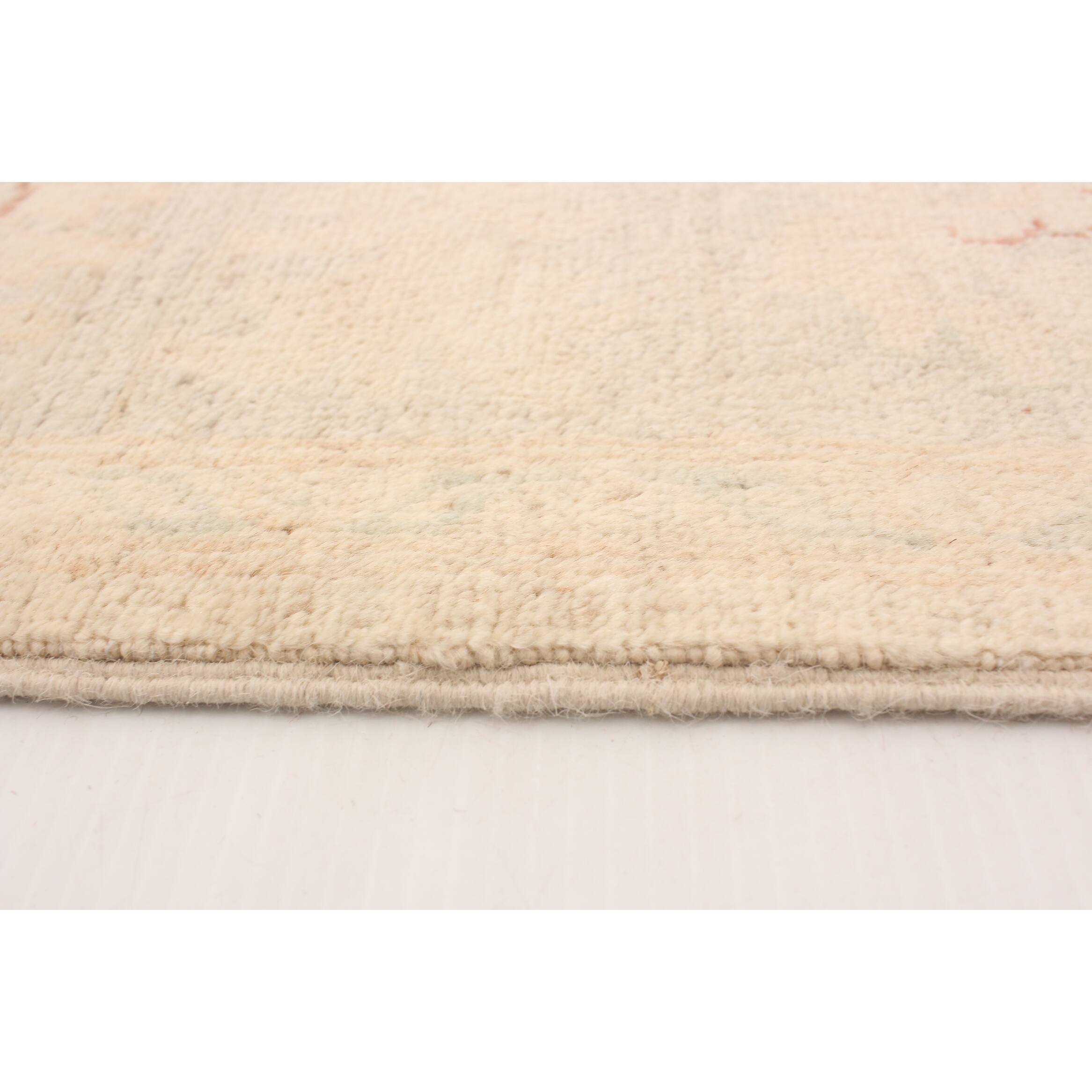 ECARPETGALLERY Handknotted Peshawar Ziegler Cream Wool Rug 5'0 x 7'7