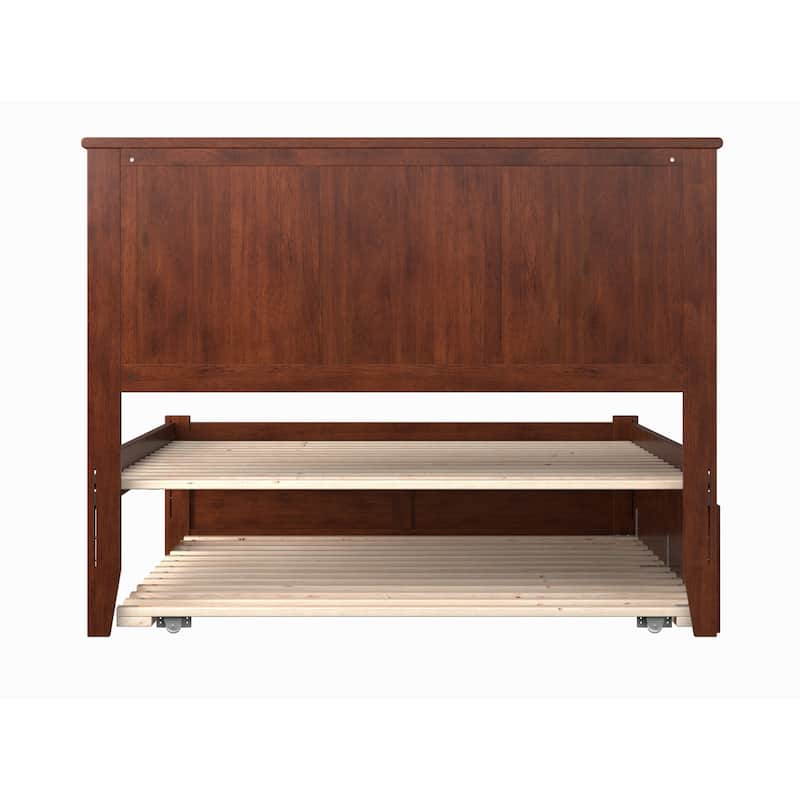 AFI Madison Full Size Platform Bed with Footboard & Full Trundle