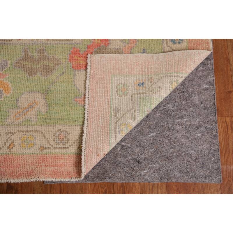 Hand Knotted Oriental 100% Wool Carpet Transitional All-Over Coral Oushak Area Rug - 12' 2'' X 9' 0''