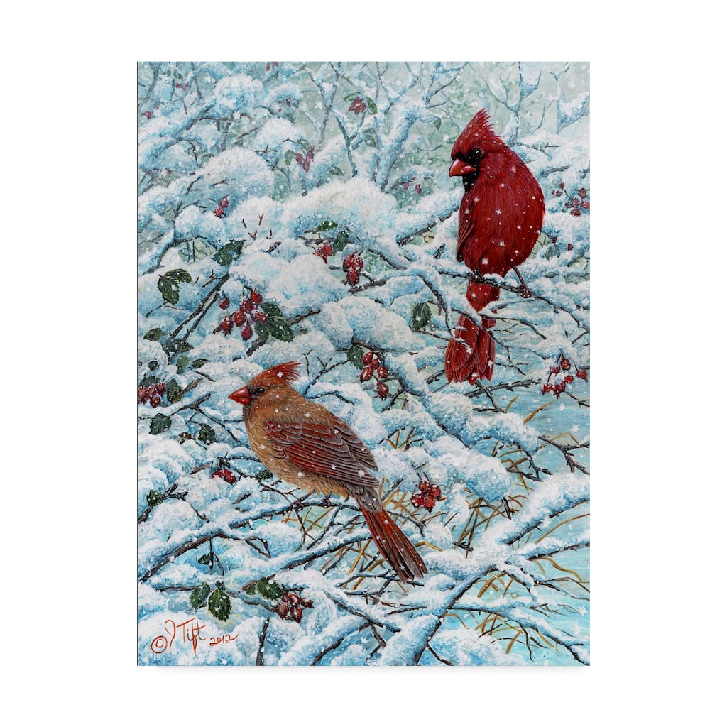 Jeff Tift 'Winter Cardinal Painting' Canvas Art