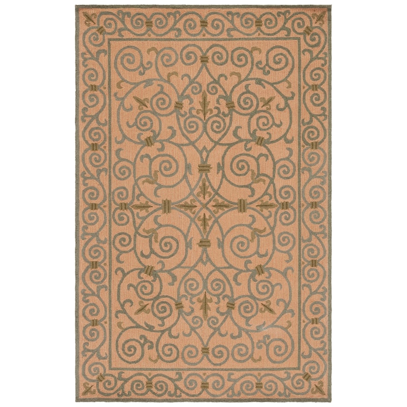 SAFAVIEH Hand-hooked Chelsea Joba Country Oriental Wool Rug - 5' 3" x 8' 3" - Yellow/Light Green - Runner/Rectangle
