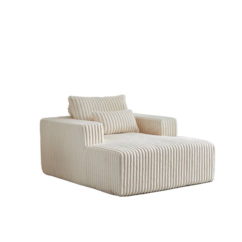 Oversized Corduroy Lounge Chair with Pillow Support - Sofa, Sleeper Couch, Chaise, Ottoman Bench