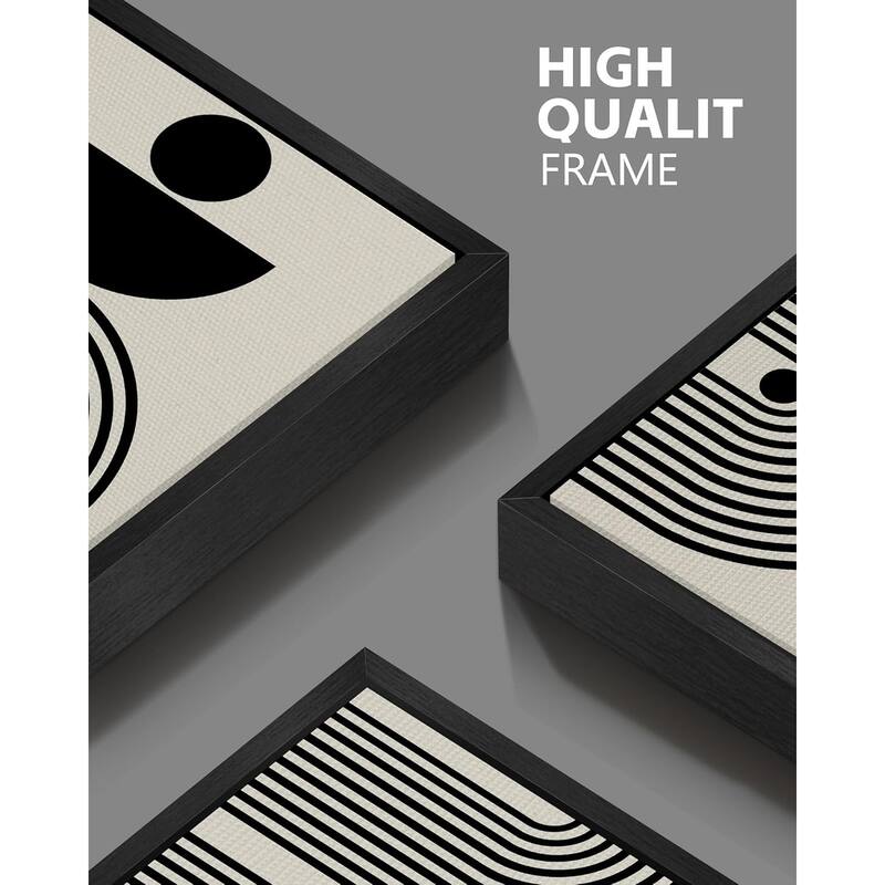 Black Abstract Wall Art Geometry Minimalist