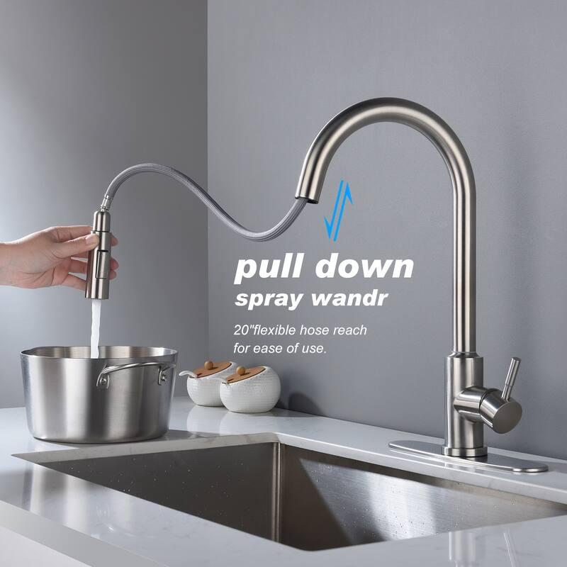 Touch Kitchen Faucet with Pull Down Sprayer Stainless Steel - spout Height:16.49 inches