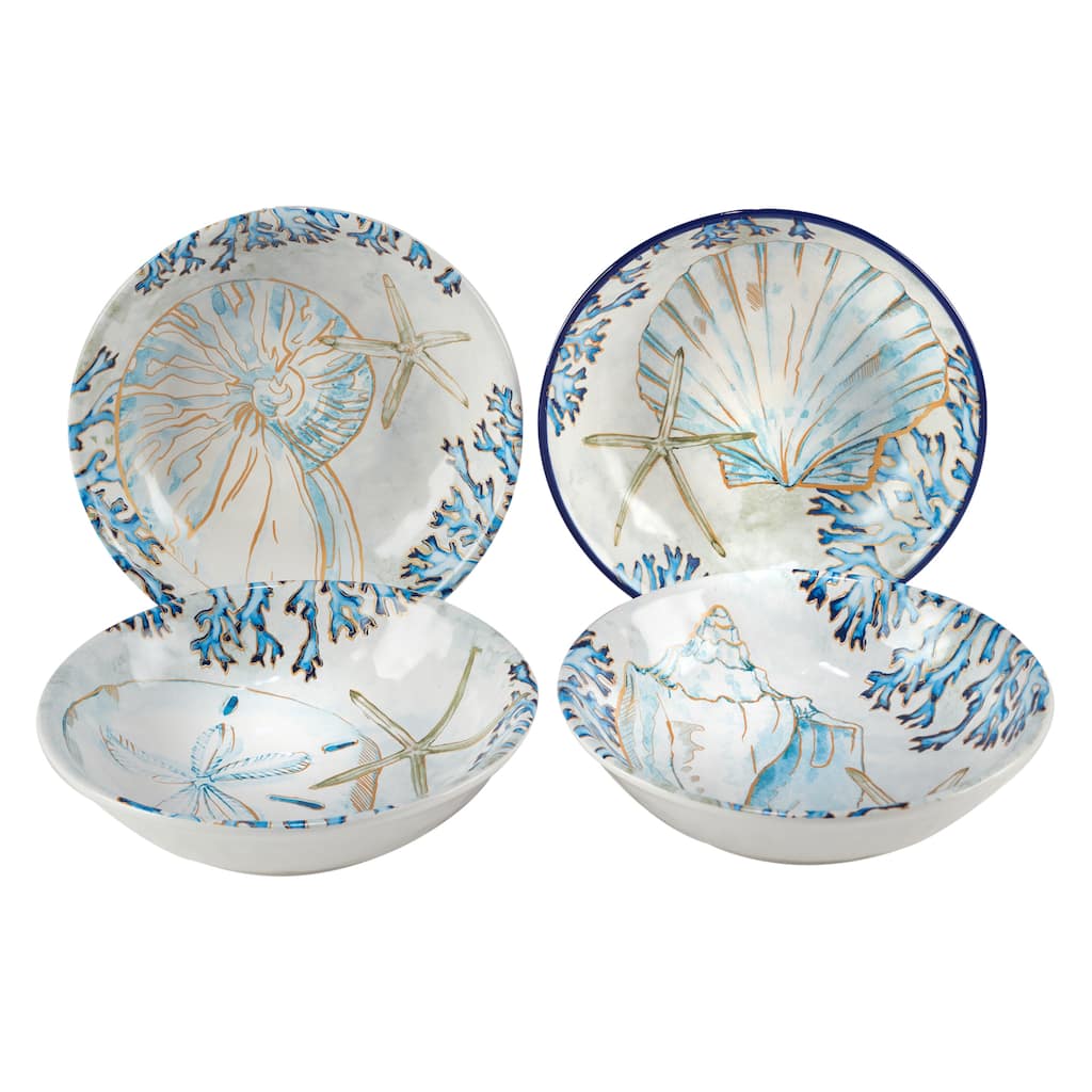 Certified International Playa Shells 40 oz. Soup/Cereal Bowls, Set of 4
