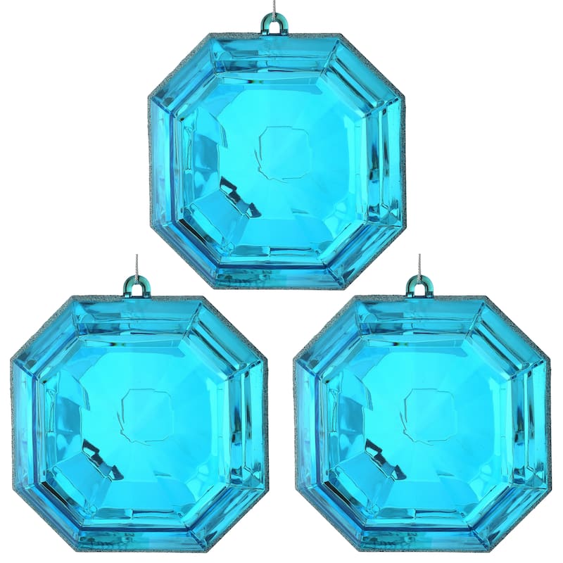 6" Acrylic Square Precious Gem Ornament Set of 3