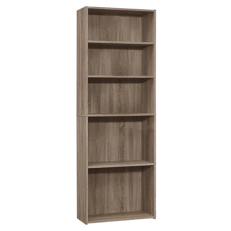 6 Tier Bookcase Shelf - Modern Wood Display Unit for Bedroom Office Living Room - Tall Storage Organizer - 24.75