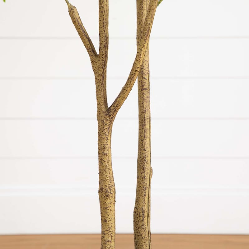 Maple Artificial Tree with White Planter - 6' - Green