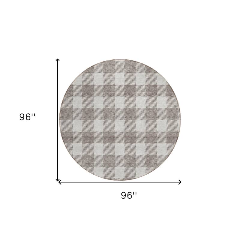 HomeRoots Plaid Transitional Rectangle Outdoor Rug