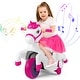 preview thumbnail 2 of 25, Gymax 12V Kids Ride on Unicorn Toy w/ Training Wheels Music One-button Red