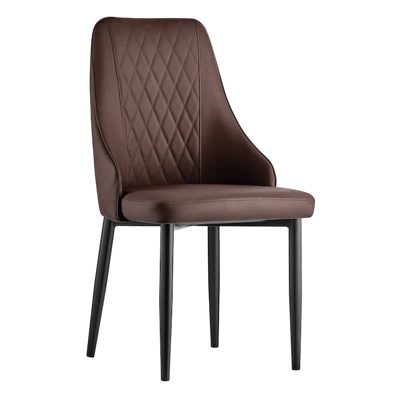 Faux Leather Upholstered Dining Chairs Set of 2 - 35.63"H x 17.72"W x 17.32"D