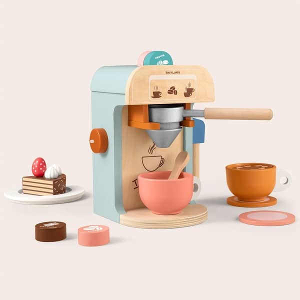 slide 2 of 9, Tiny Land® Wooden Kids Play Coffee Maker Set Toddler