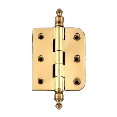 Bright Solid Brass Cabinet Hinge 2 x 2.5 Urn Tip Renovators Supply