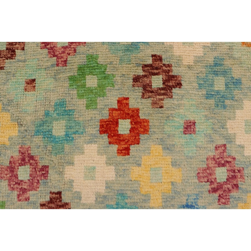 Contemporary Balochi Mcintyre Blue/Rust Hand Knotted Wool Rug - 5'1'' x 8'2''