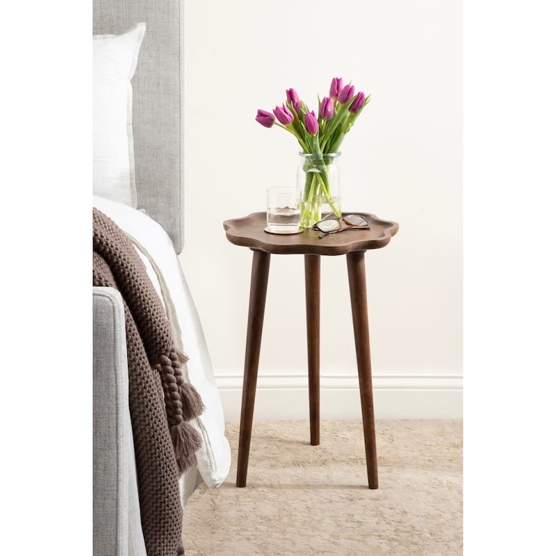 Kate and Laurel Alezar Scallop Wood Side Table