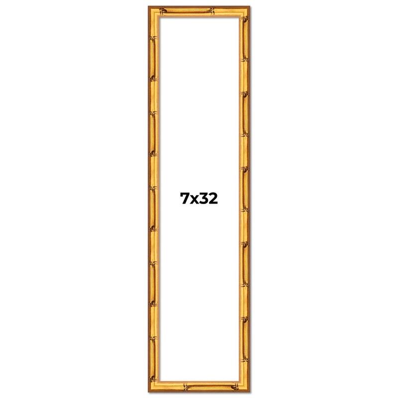 7x32 Frame Gold Bamboo Picture Frame Modern Photo Frame Includes UV Acrylic Shatter Guard Front Acid Free Foam Backing Board
