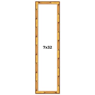 7x32 Frame Gold Bamboo Picture Frame Modern Photo Frame Includes UV Acrylic Shatter Guard Front Acid Free Foam Backing Board