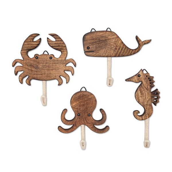 slide 2 of 11, Crane Baby 4-pc. Sea Life Motifs Wall Decor - Brown Brown